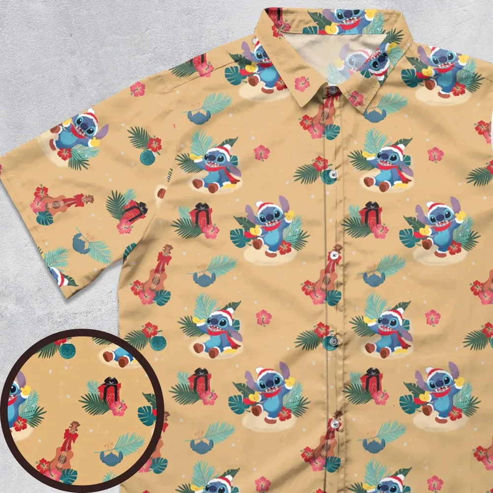 Aloha Xmas Stitch Button Down Shirt - 1