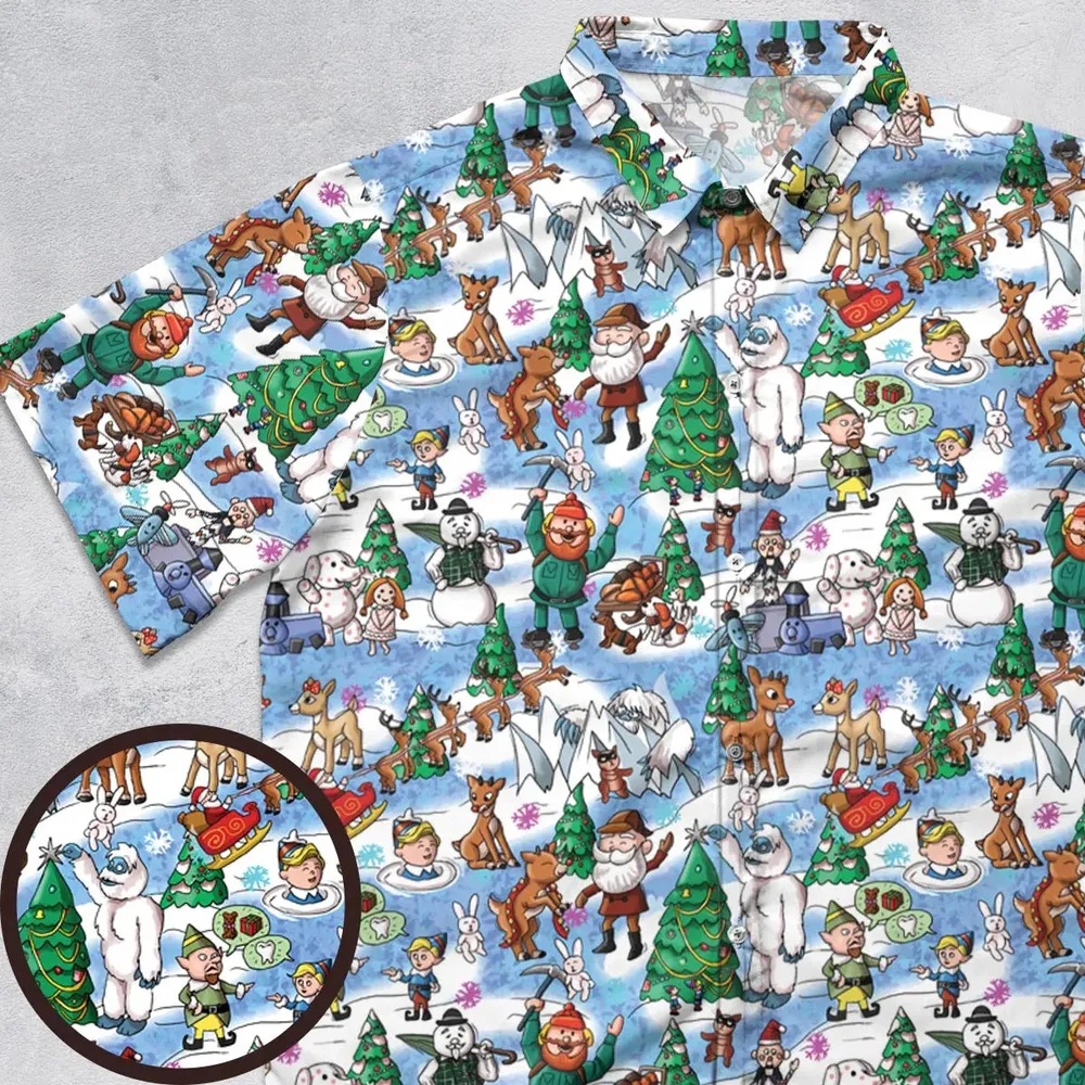 Snowland Rudolph the Red-Nosed Reindeer Button Down Shirt - 1