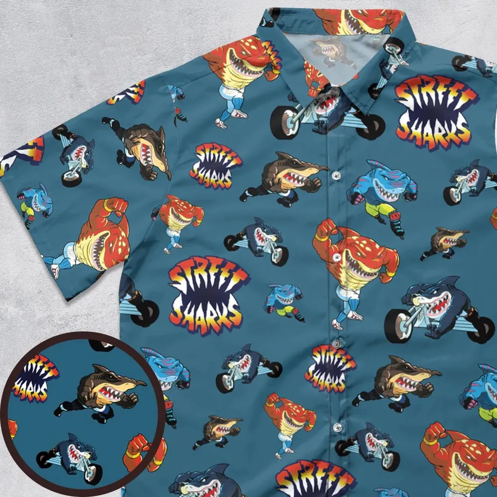 Ripster Slash Street Sharks Button Down Shirt - 1