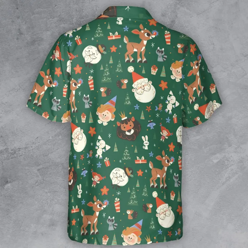 Rudolph The Red Nosed Reindeer Characters Button Down Shirt - 3