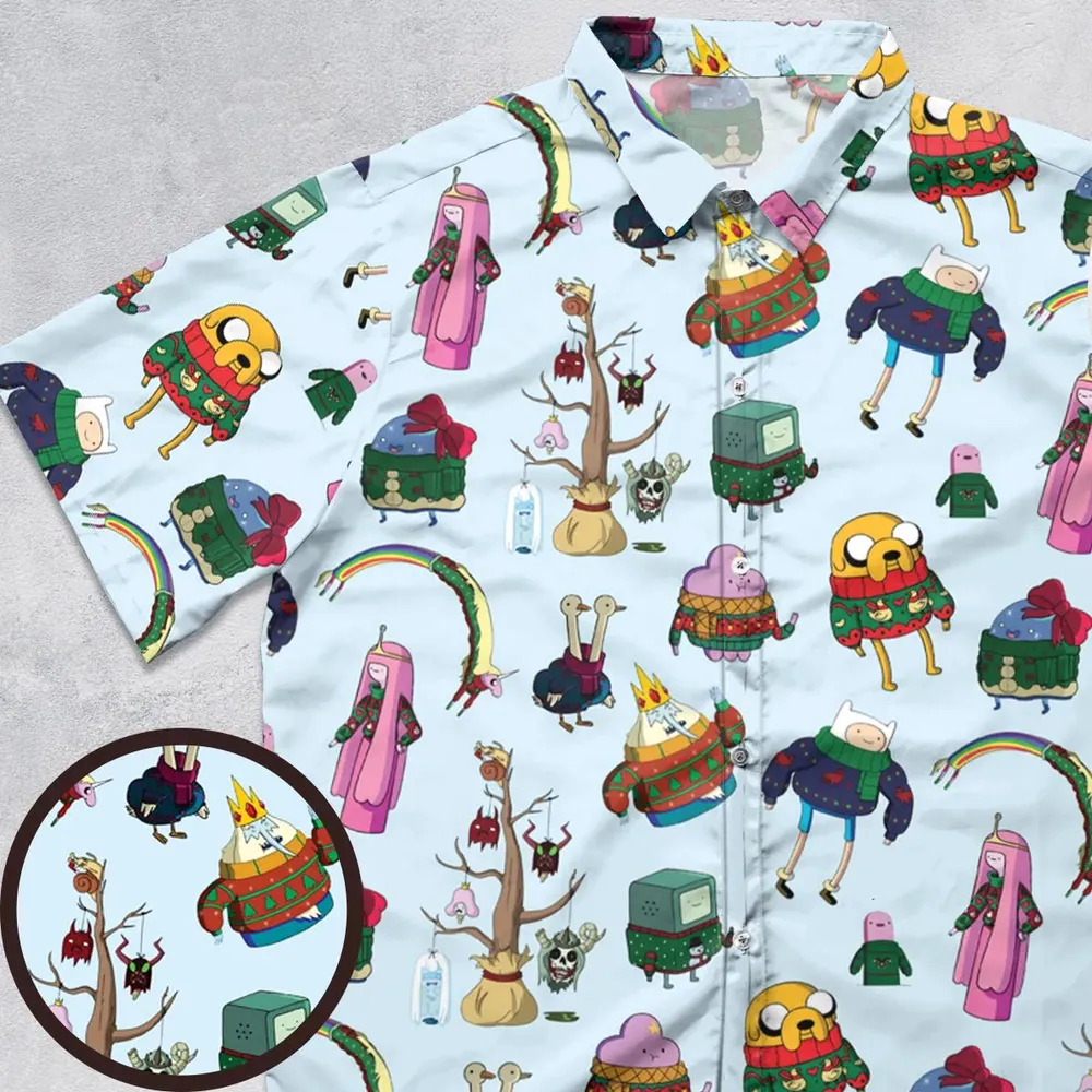Ugly Sweater Adventure Time Button Down Shirt - 1
