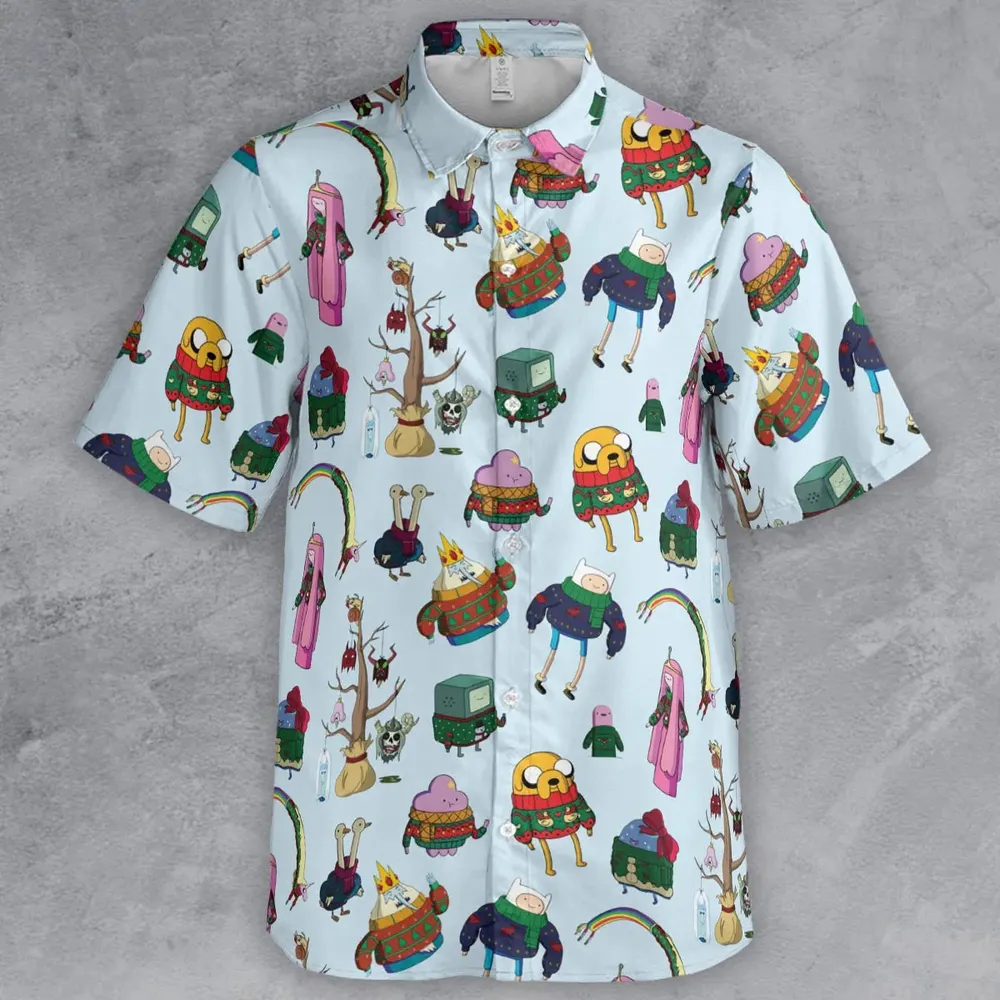 Ugly Sweater Adventure Time Button Down Shirt - 2