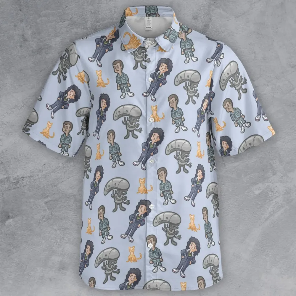 SciFi Chic Alien Button Down Shirt - 2