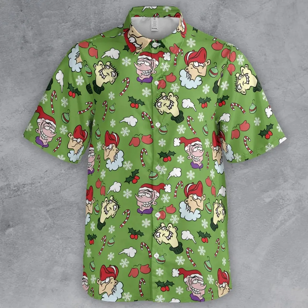 Holiday Mischief Ed Edd n Eddy Button Down Shirt - 2