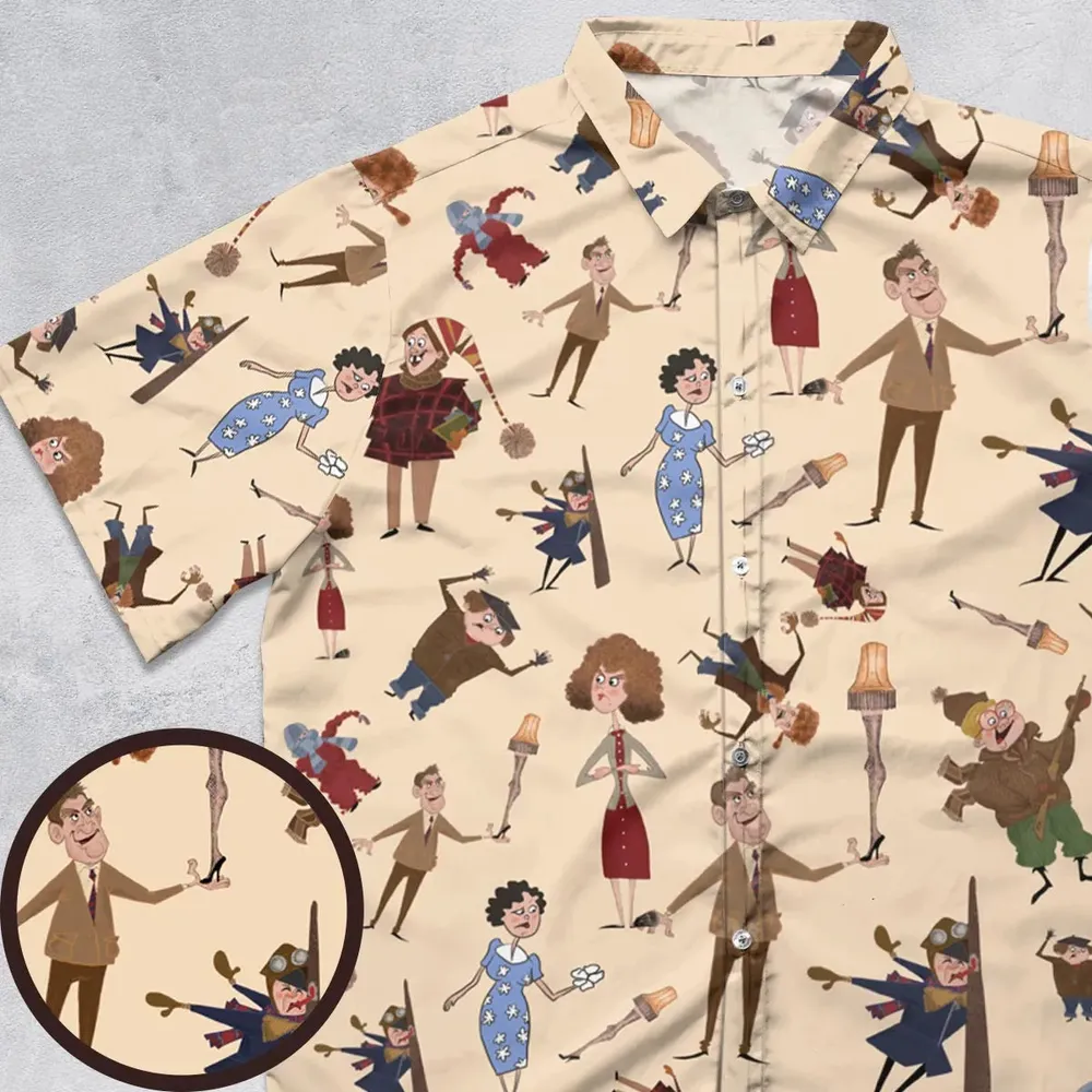 A Christmas Story Characters Button Down Shirt - 1