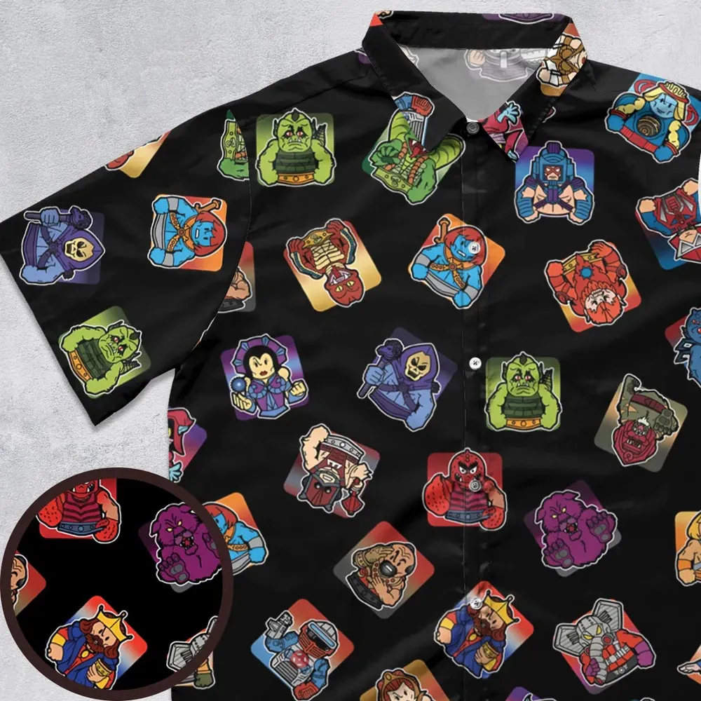 Retro Hero Masters of the Universe Button Down Shirt - 1