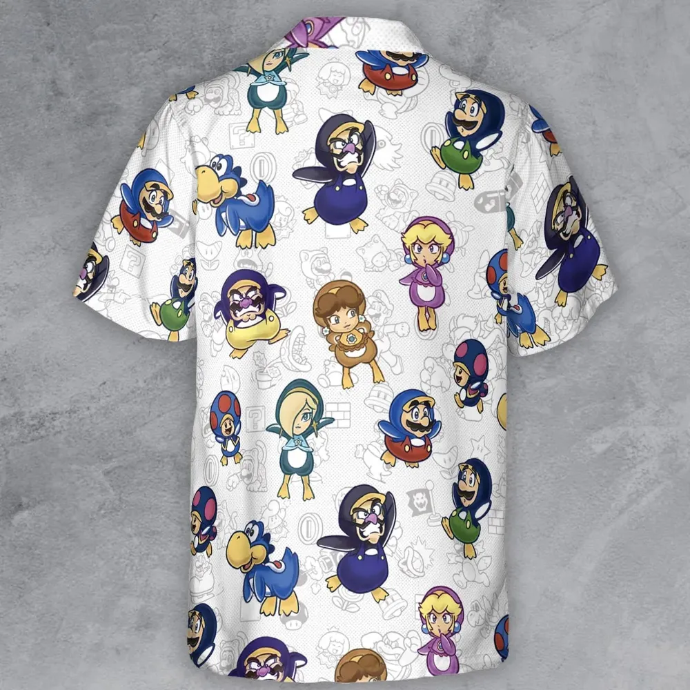 Penguin Party Super Mario Button Down Shirt - 3