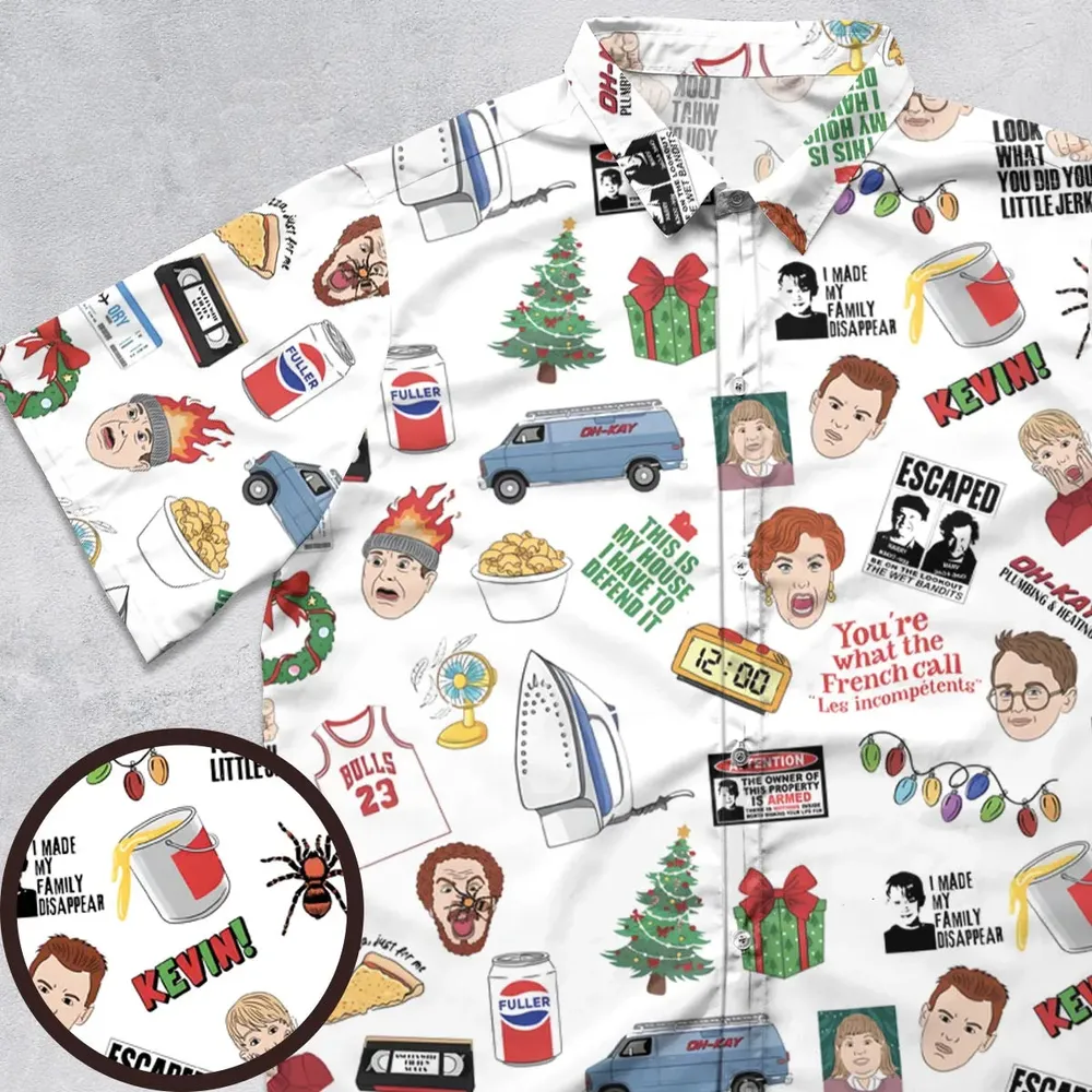 Holiday Pranks Home Alone Button Down Shirt - 1