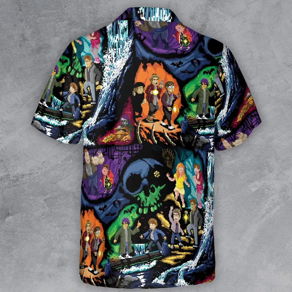 Goonies 80s Pixel Art Button Down Shirt - 3