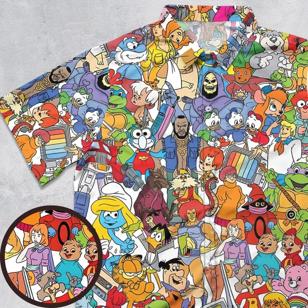 90s Cartoon Legends Button Down Shirt - 1