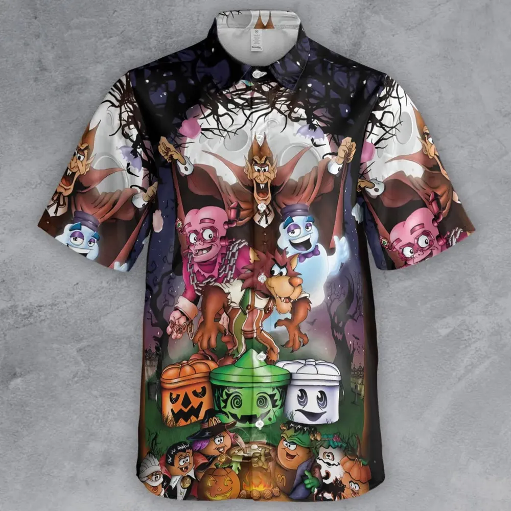 Halloween Food Mascot Themed Button Down Shirt - 2