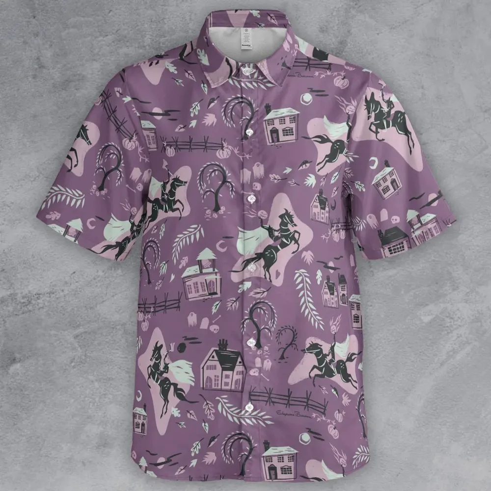 Purple Headless Horseman Sleepy Hollow Button Down Shirt - 2