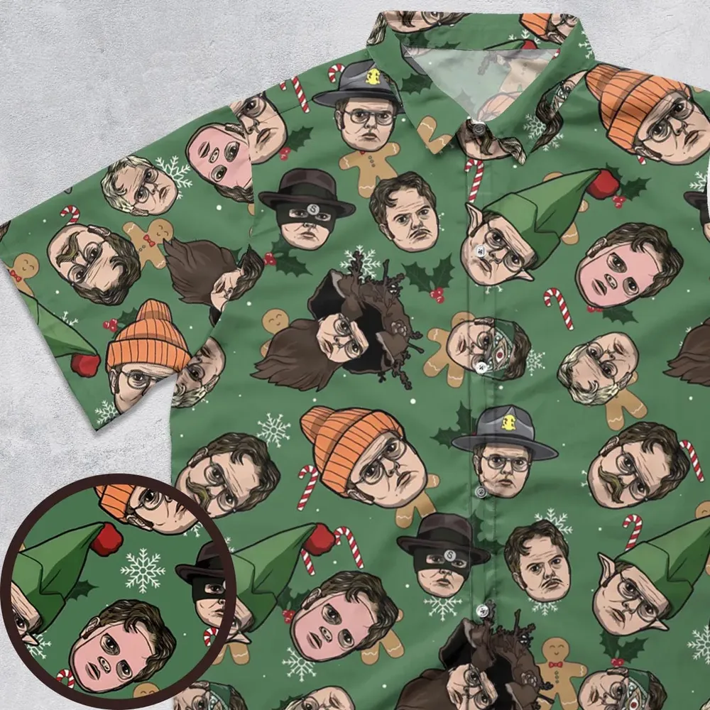 Dwight In Every Holiday The Office Button Down Shirt - 1