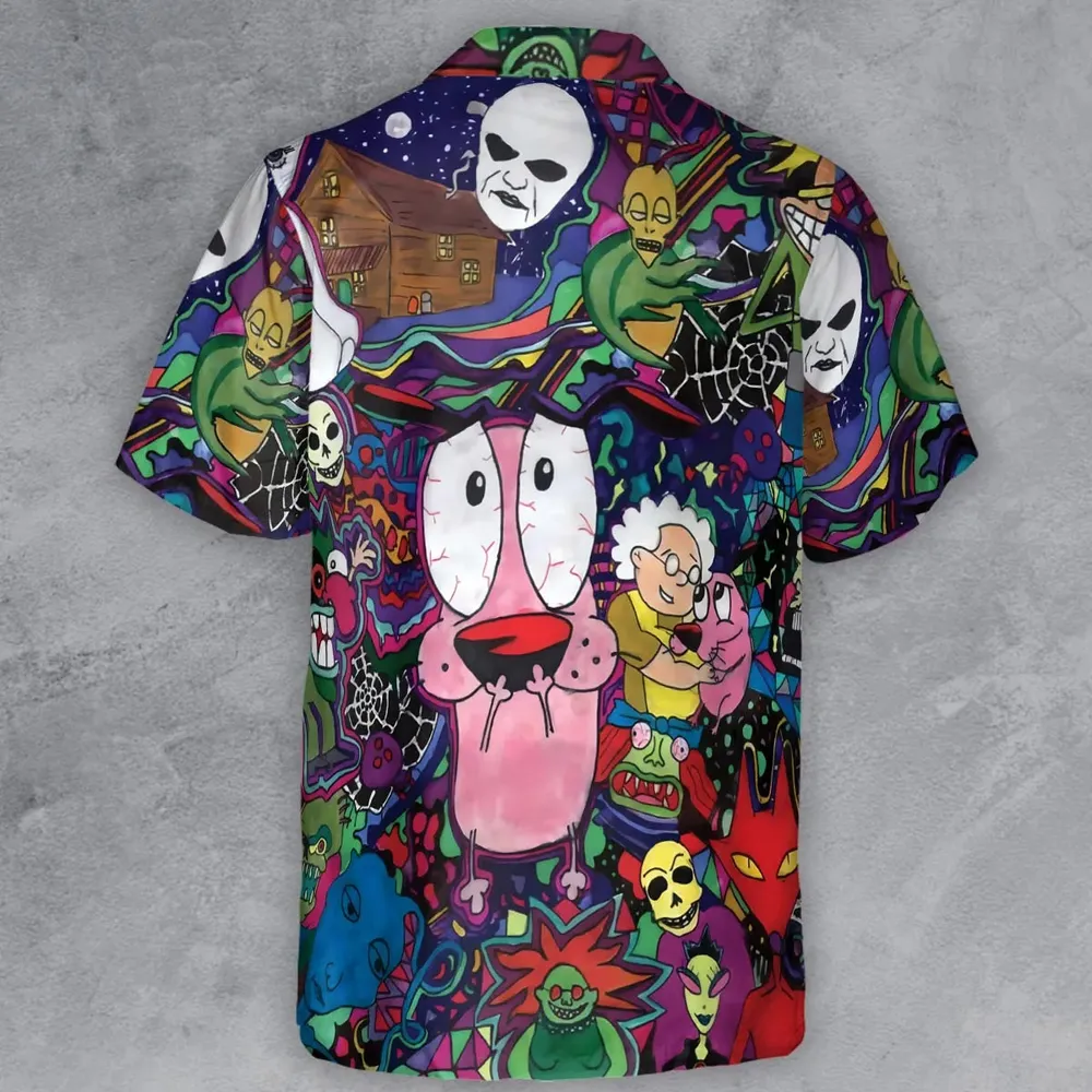 Horror Characters Cowardly Dog Button Down Shirt - 3