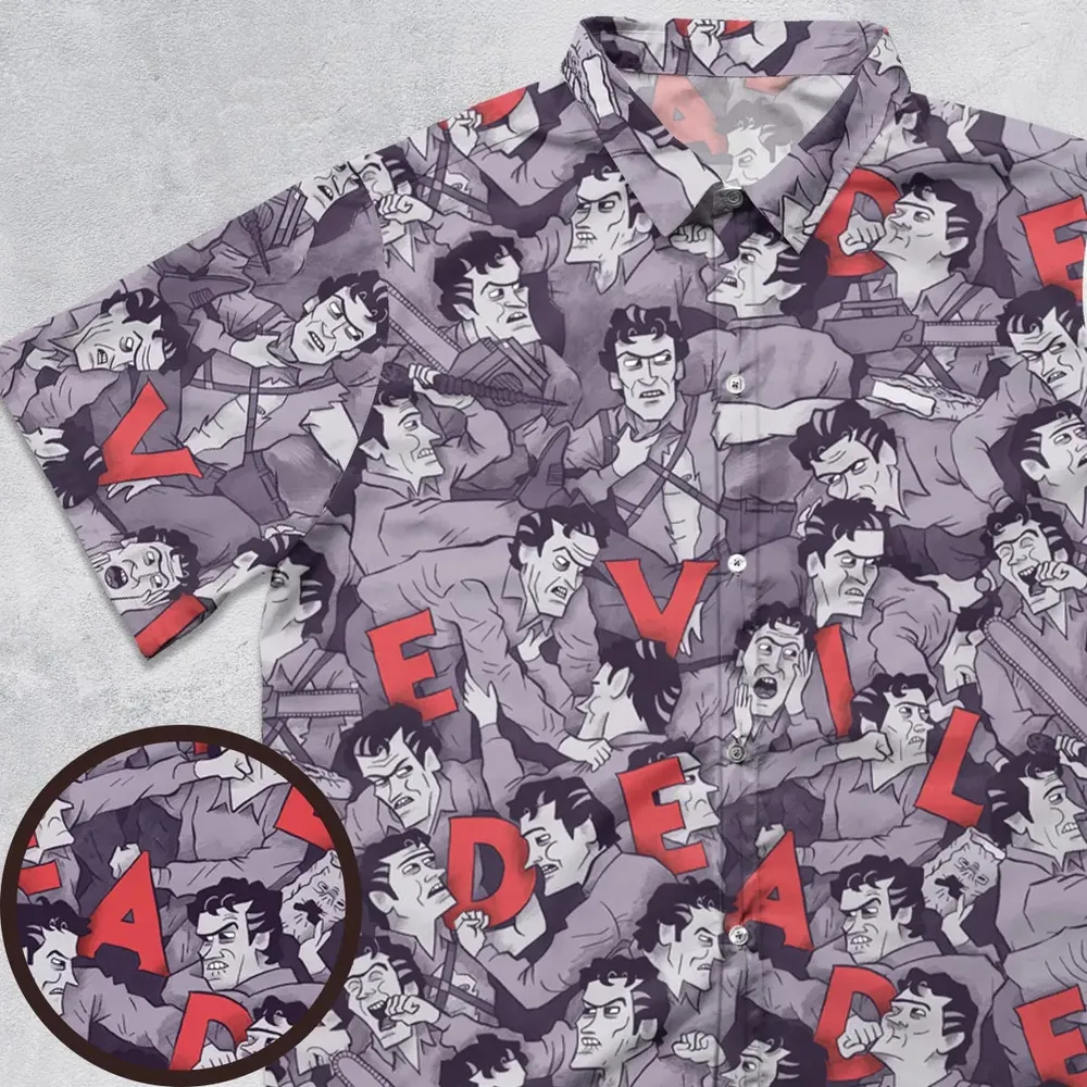 Chainsaw Evil Dead  Seamless Button Down Shirt - 1