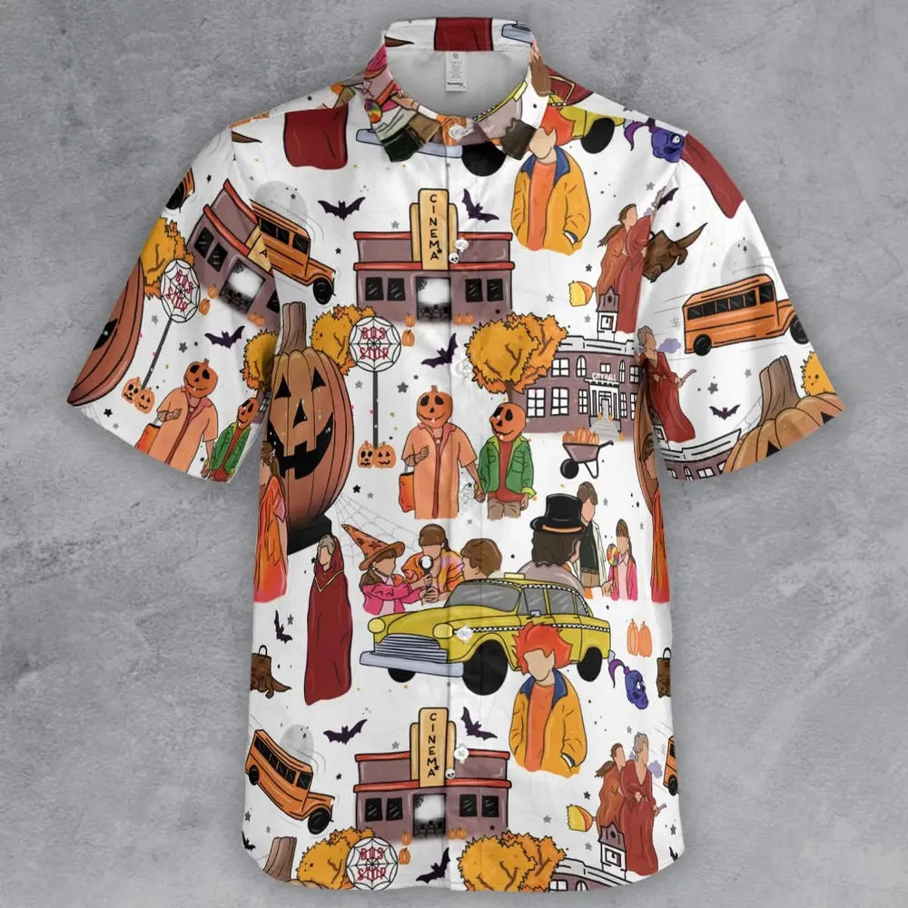 Fall Season Halloweentown Button Down Shirt - 2