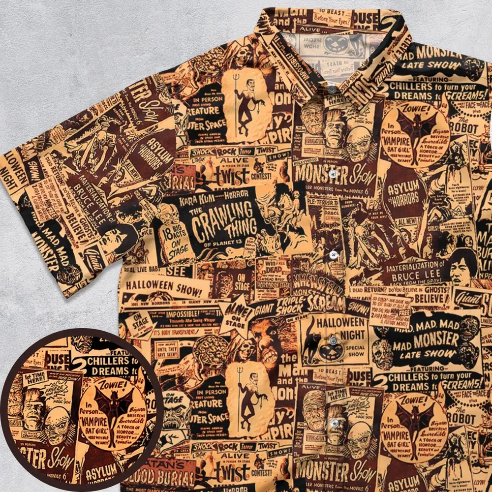 The Monster Show Mashup Button Down Shirt - 1