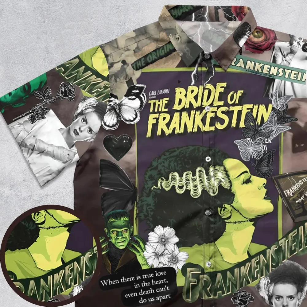 Vintage Bride Of Frankenstein Button Down Shirt - 1