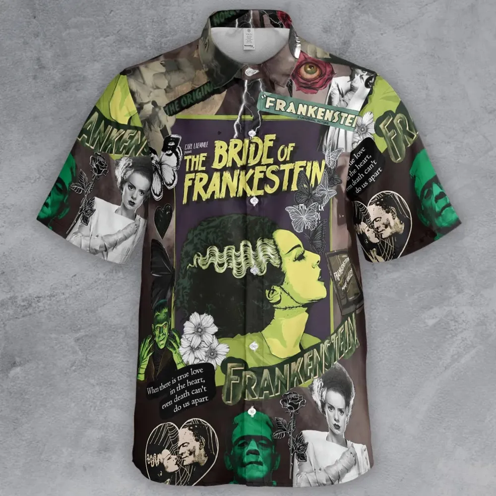 Vintage Bride Of Frankenstein Button Down Shirt - 2