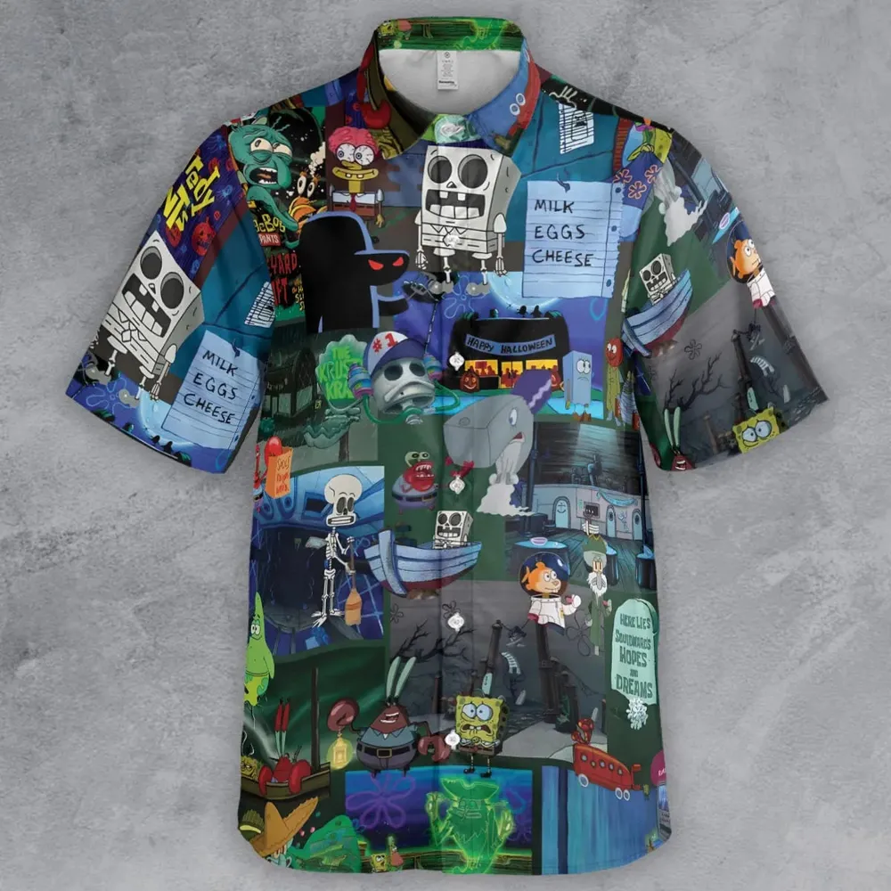 Scary Spongebob Squarepants Button Down Shirt - 2