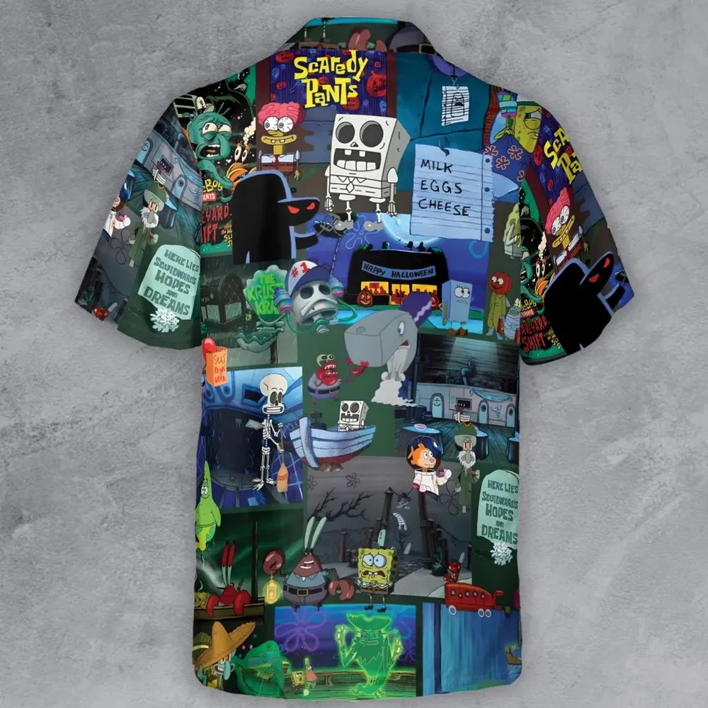 Scary Spongebob Squarepants Button Down Shirt - 3