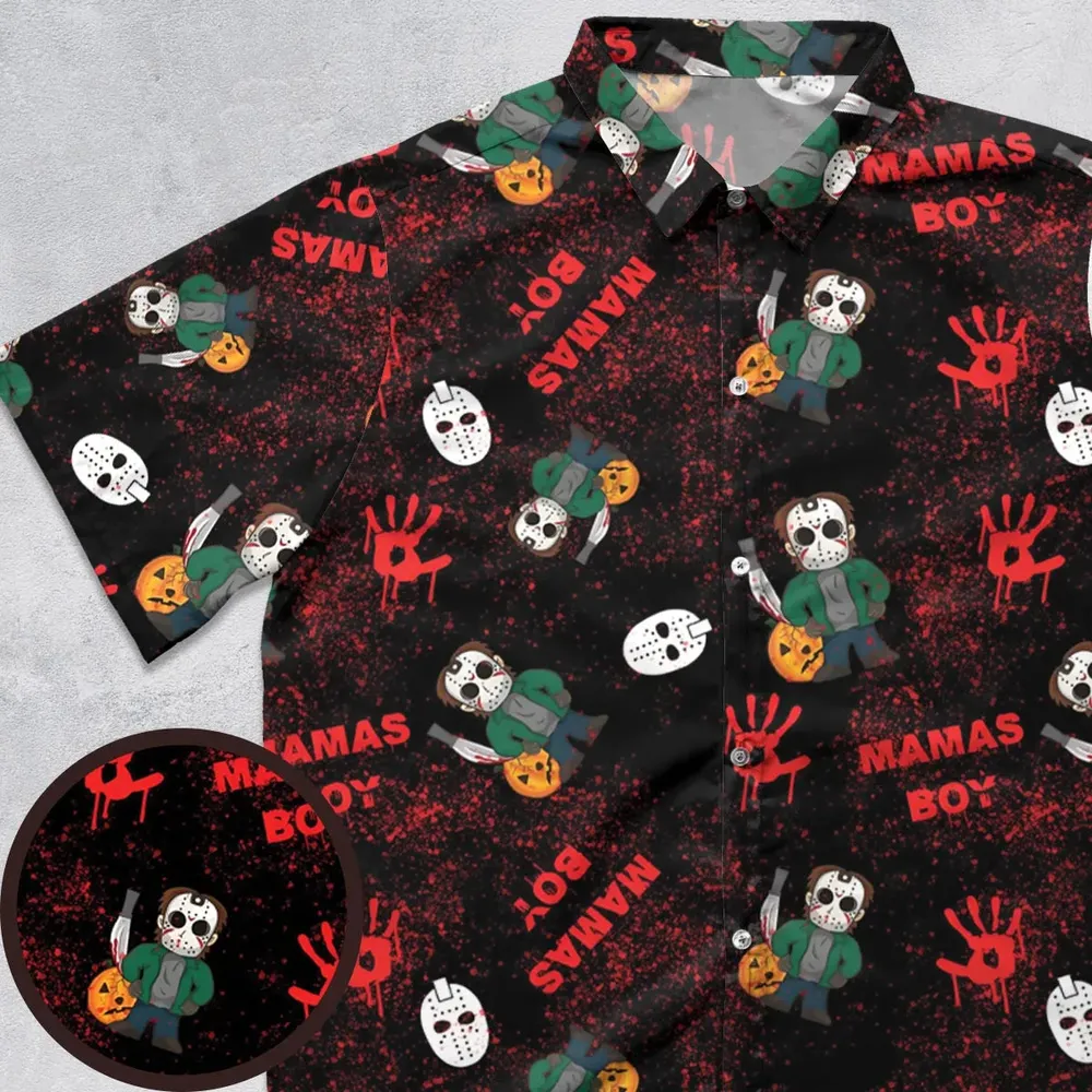 Mamas Boy Friday the 13th Button Down Shirt - 1