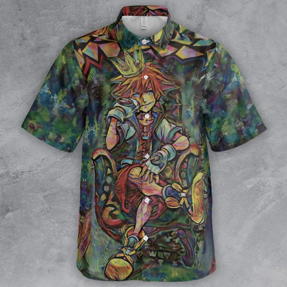 Trippy Sora Kingdom Hearts Button Down Shirt - 2