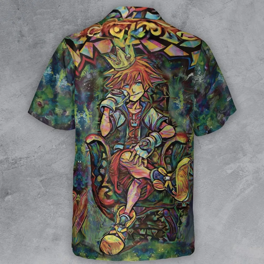 Trippy Sora Kingdom Hearts Button Down Shirt - 3