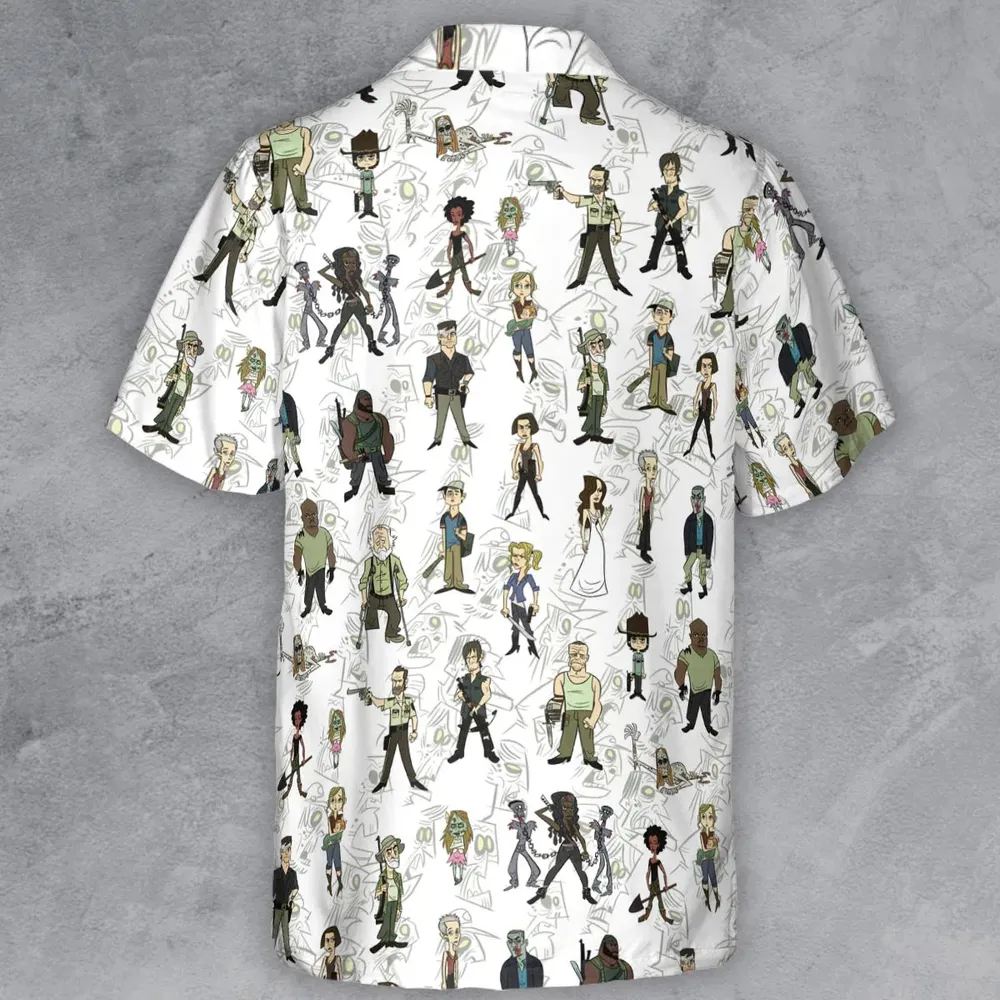 The Walking Dead Characters as Cartoons Button Down Shirt - 3