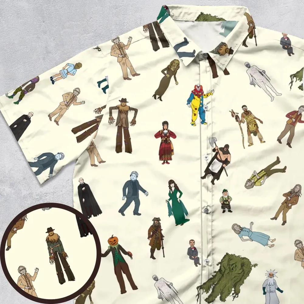 Monster Characters from Goosebumps Button Down Shirt - 1