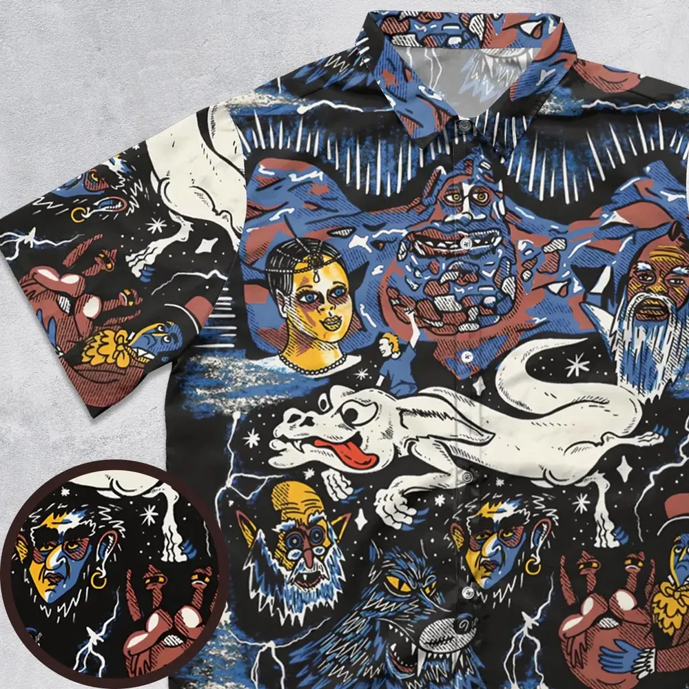 Mystery Falkor Neverending Story Button Down Shirt - 1