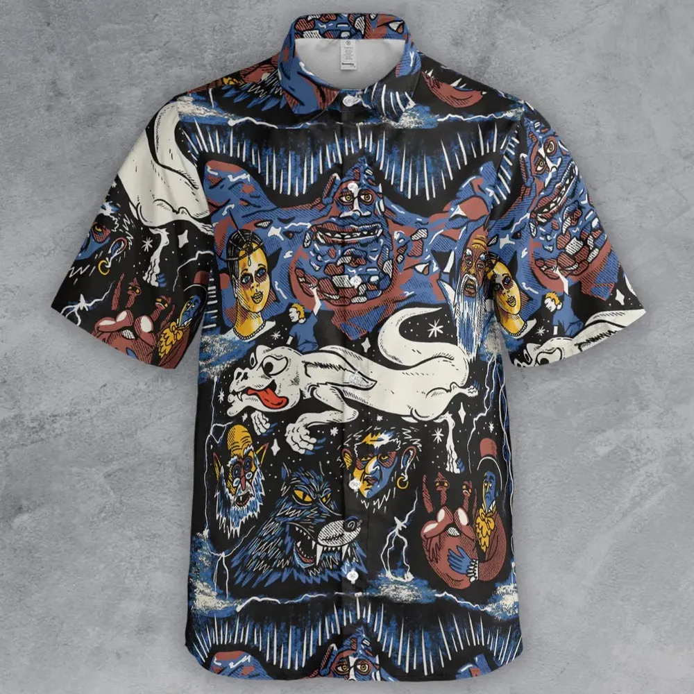 Mystery Falkor Neverending Story Button Down Shirt - 2