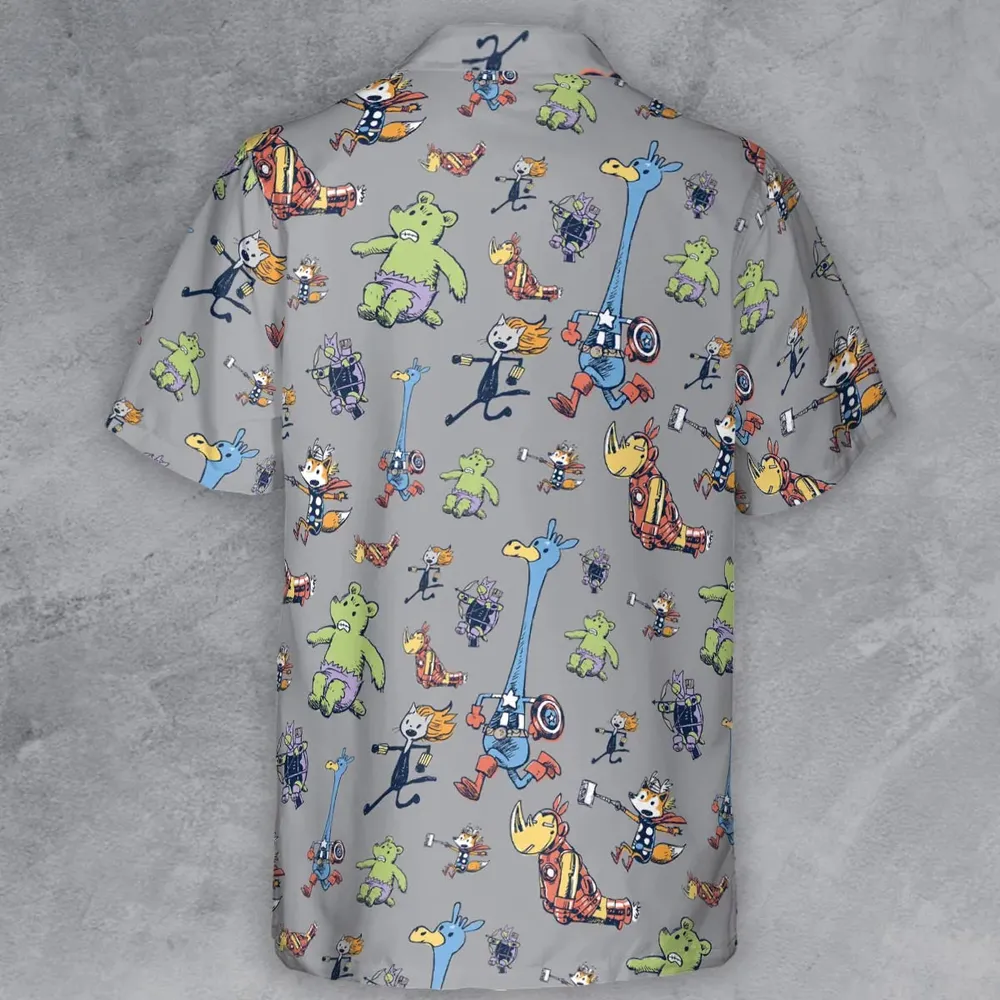 Animals Assemble Avengers Button Down Shirt - 3