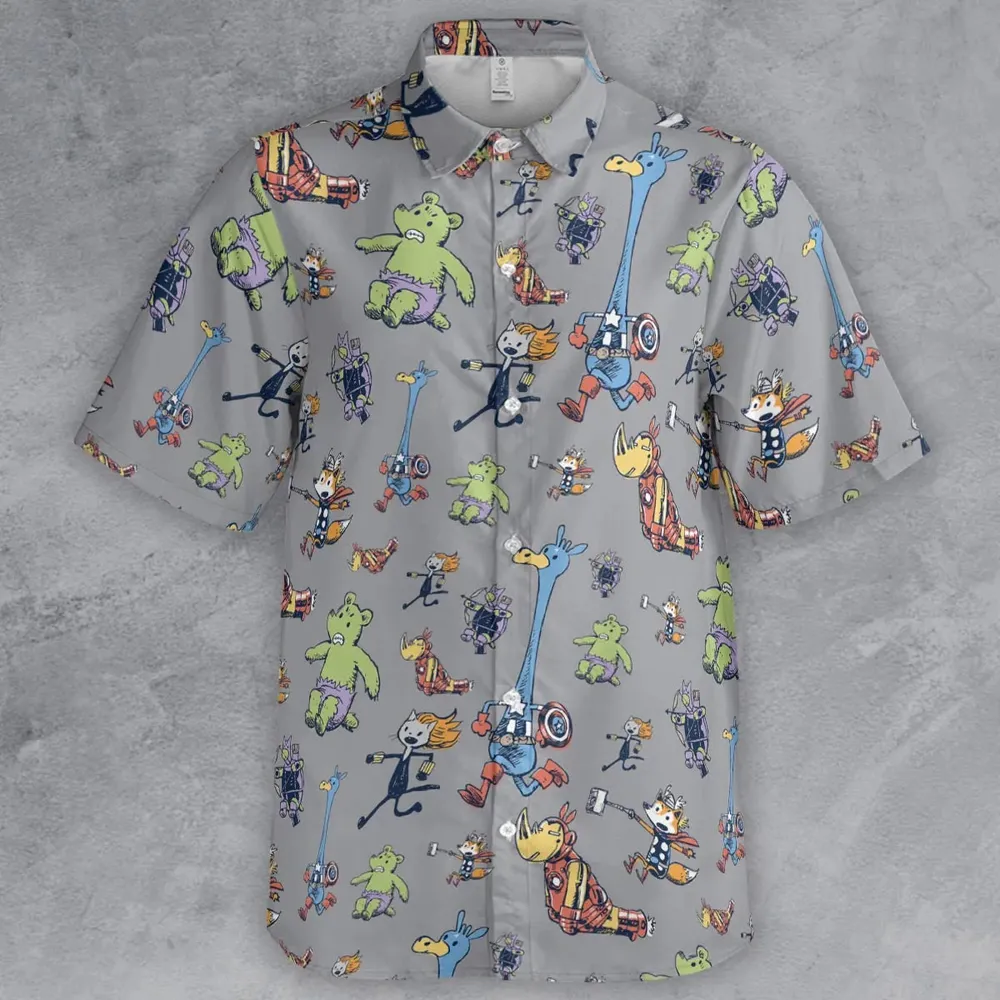 Animals Assemble Avengers Button Down Shirt - 2