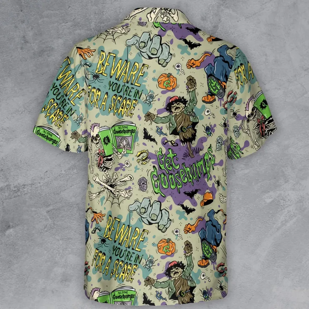 Beware You're In For A Scare Goosebumps Button Down Shirt - 3
