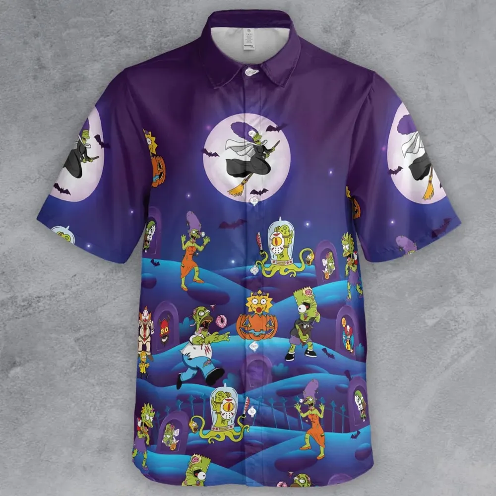 Horror Night The Simpsons Button Down Shirt - 2