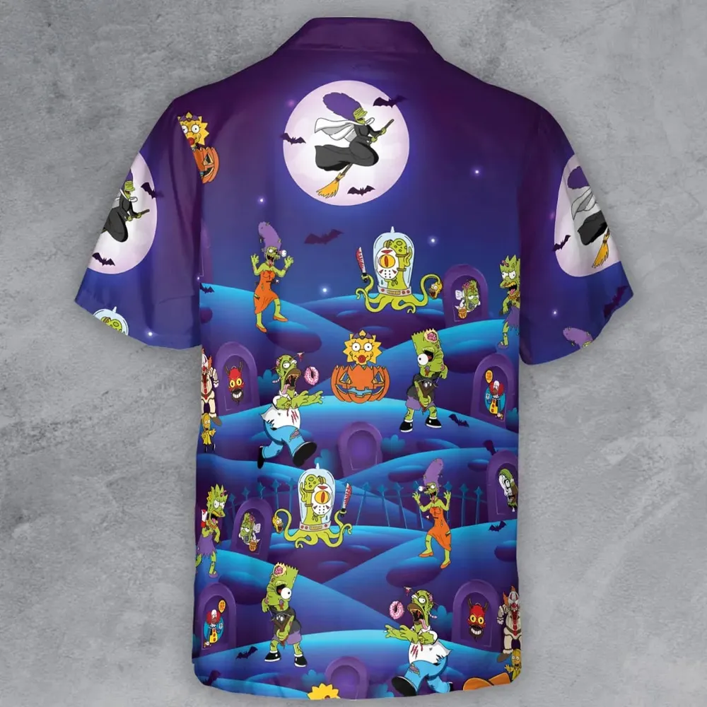Horror Night The Simpsons Button Down Shirt - 3