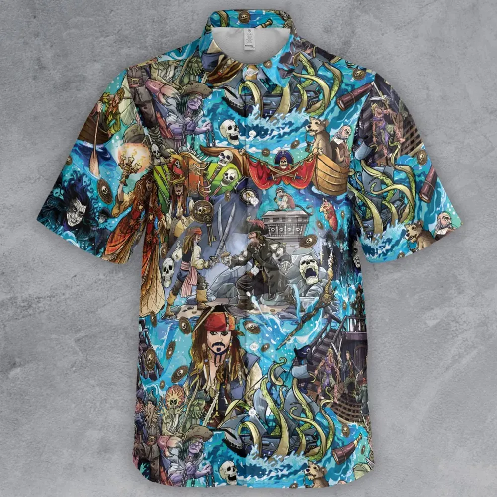 Travel And Fight Pirates of the Caribbean Button Down Shirt - 2