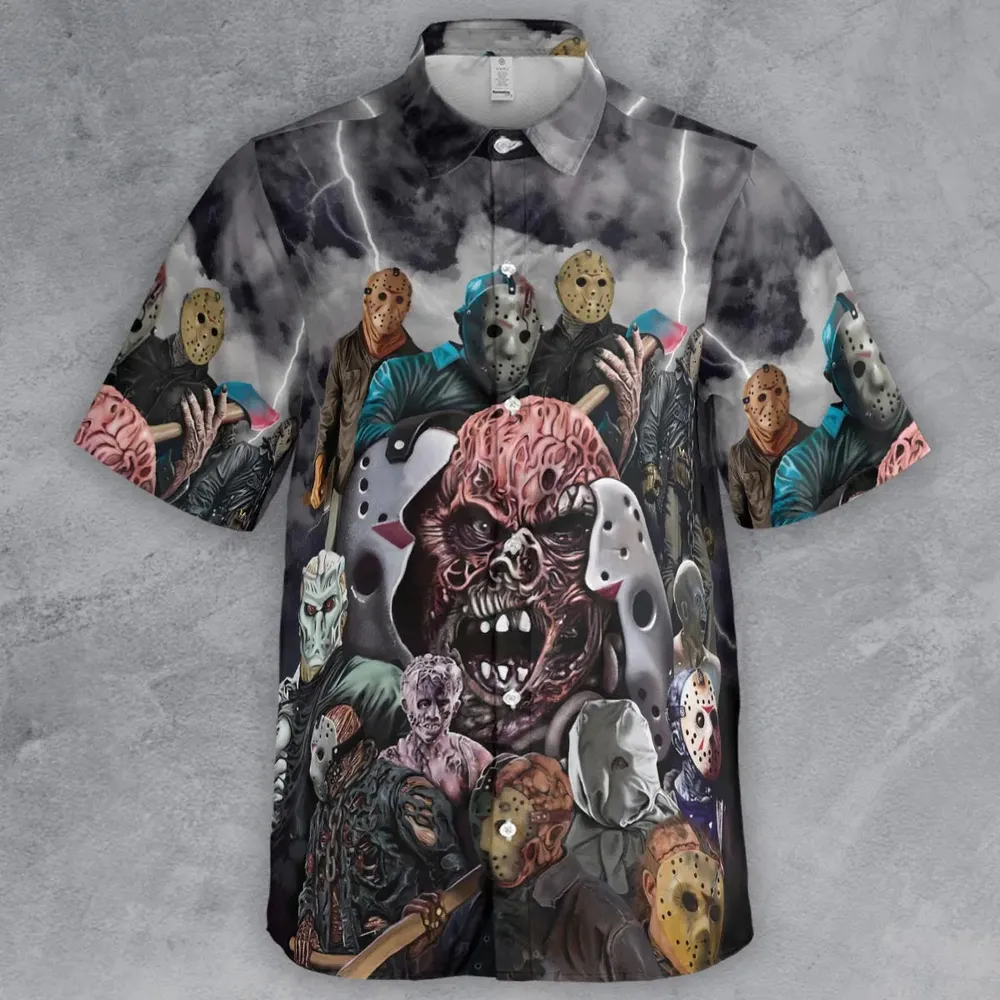Jason Voorhees Evolution Button Down Shirt - 2