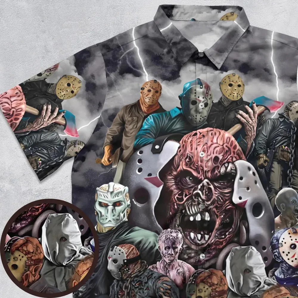 Jason Voorhees Evolution Button Down Shirt - 1