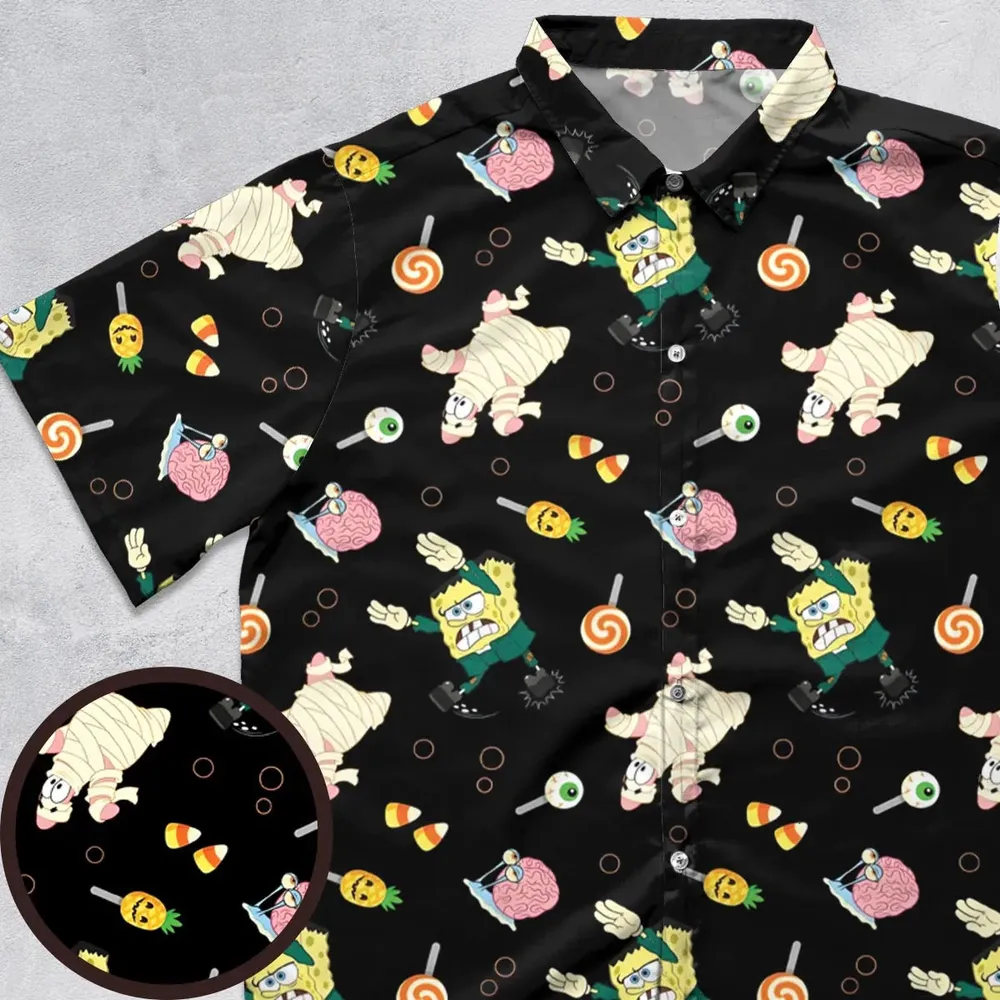 Spooky Squarepants SpongeBob SquarePants Button Down Shirt - 1