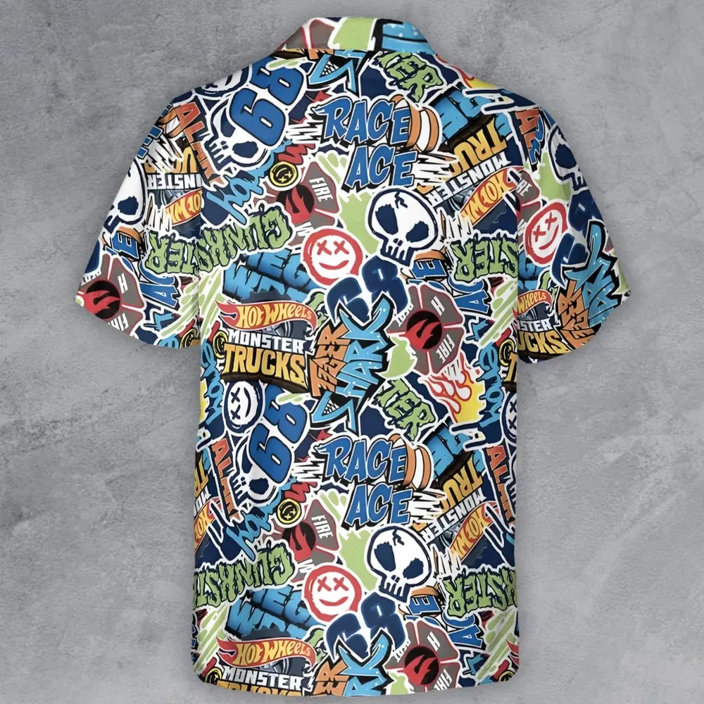 Hot Wheels Monster Trucks Logos Button Down Shirt - 3