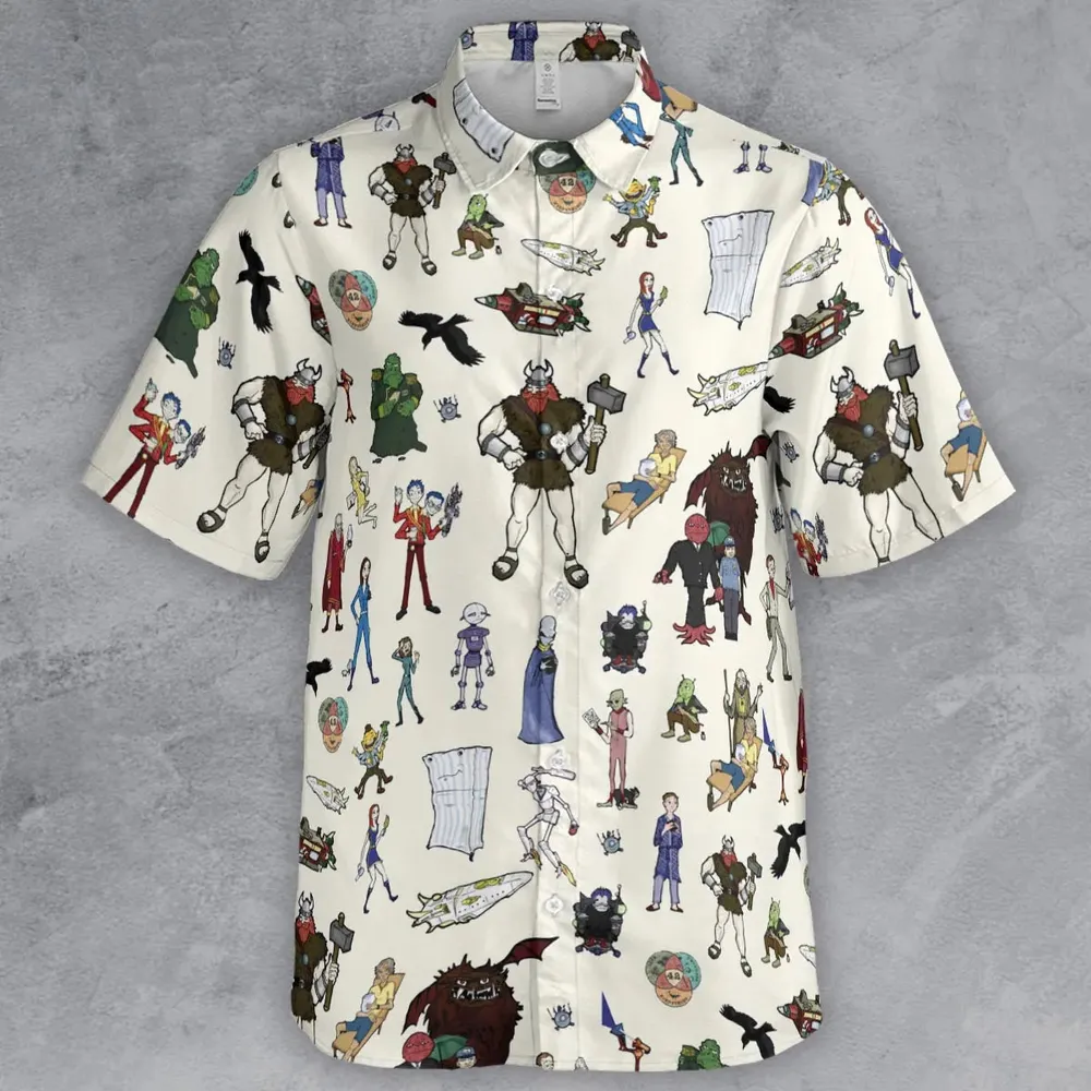 Don't Panic The Hitchhiker's Guide to the Galaxy Button Down Shirt - 2