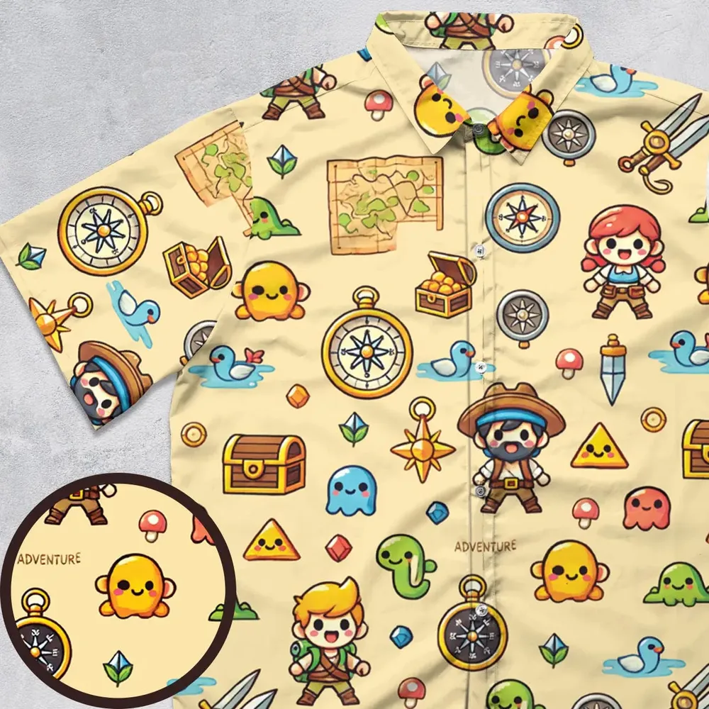 Quest Mode On The Legend of Zelda Button Down Shirt - 1