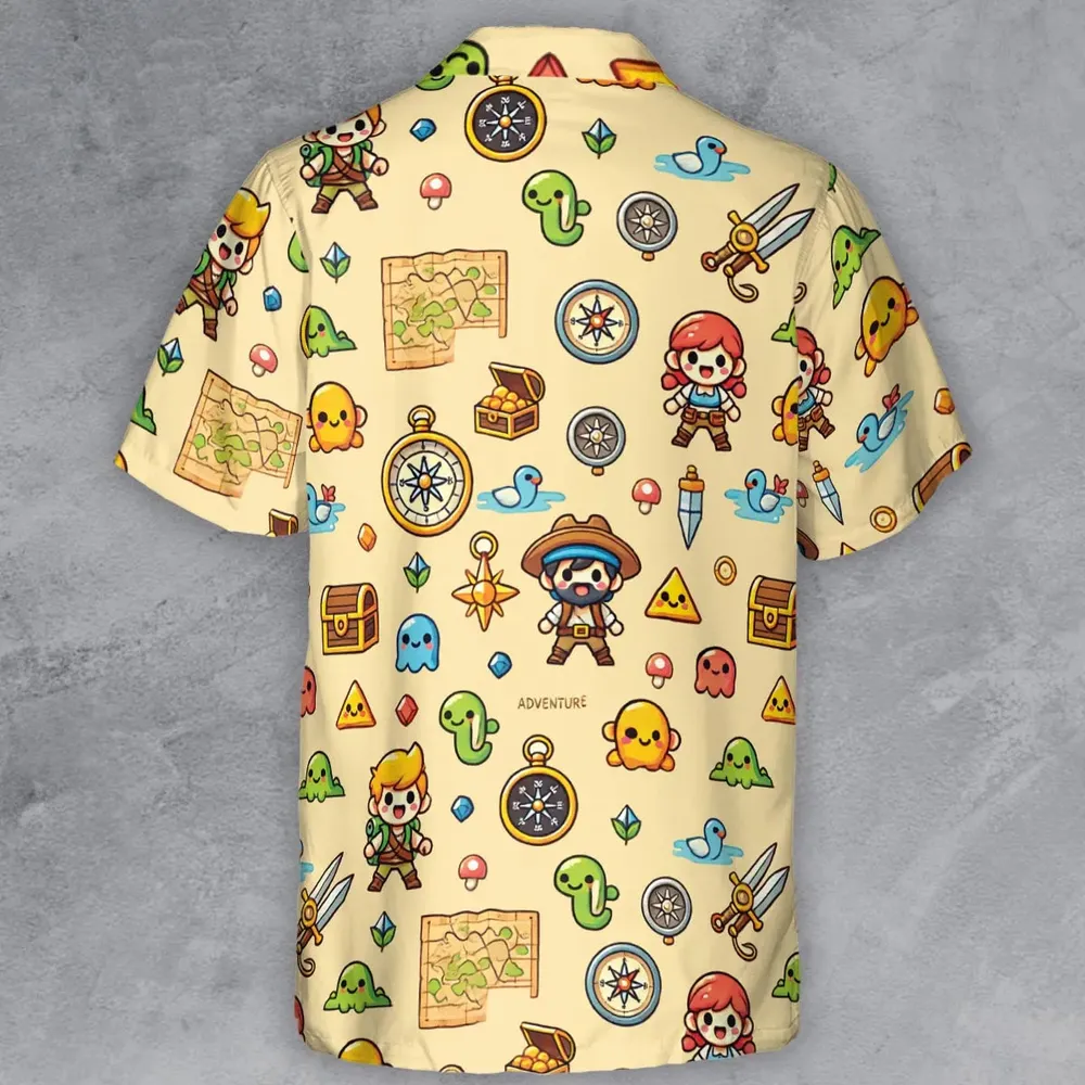 Quest Mode On The Legend of Zelda Button Down Shirt - 3