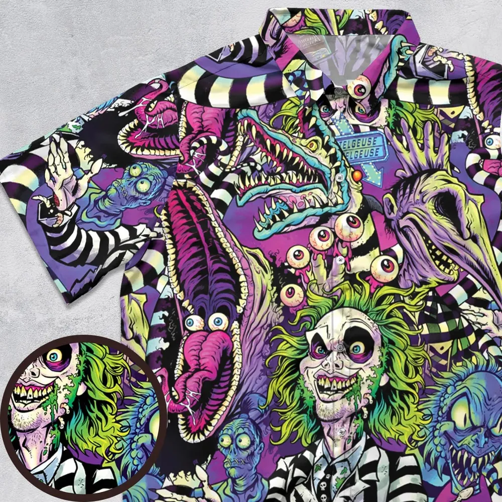 Stay Spooky Beetlejuice Button Down Shirt - 1