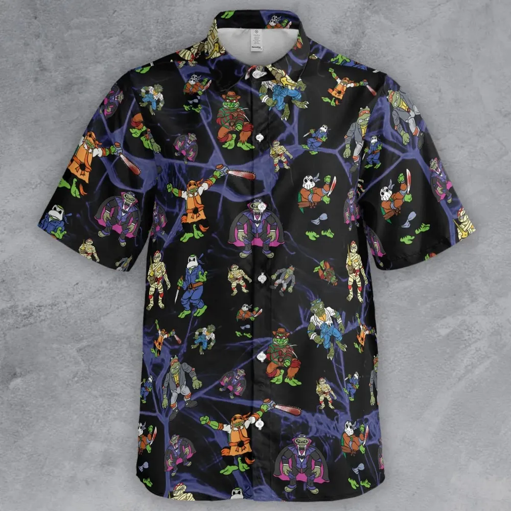TMNT Universal Monsters And Sewer Slasher Toys Button Down Shirt - 2