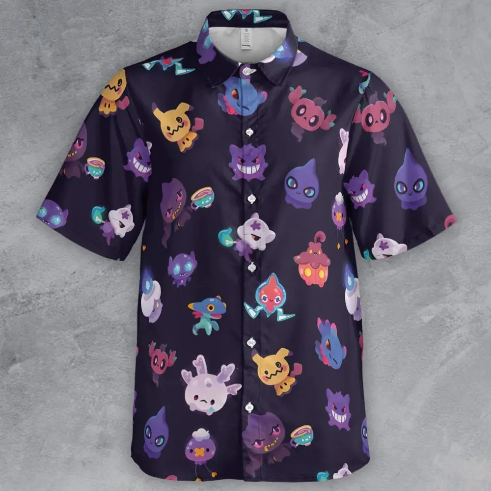Cute Ghost Type Button Down Shirt - 2