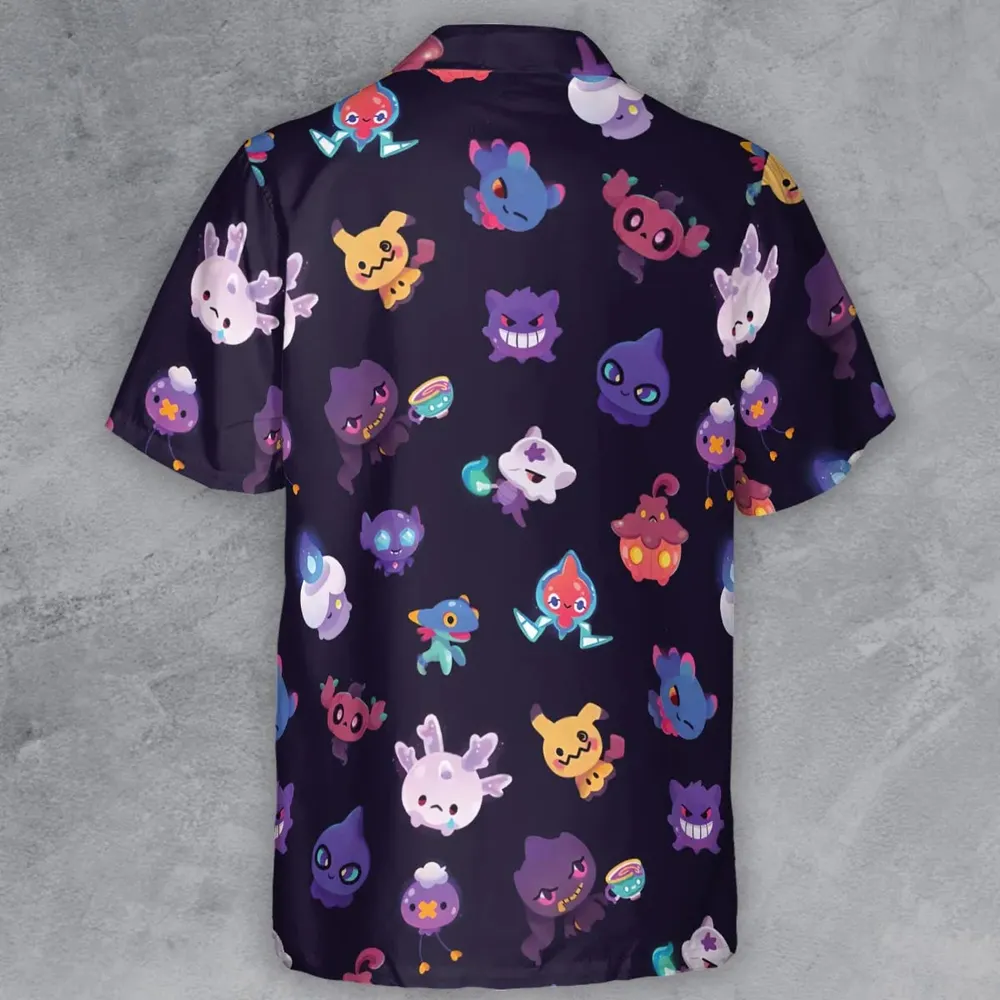Cute Ghost Type Button Down Shirt - 3