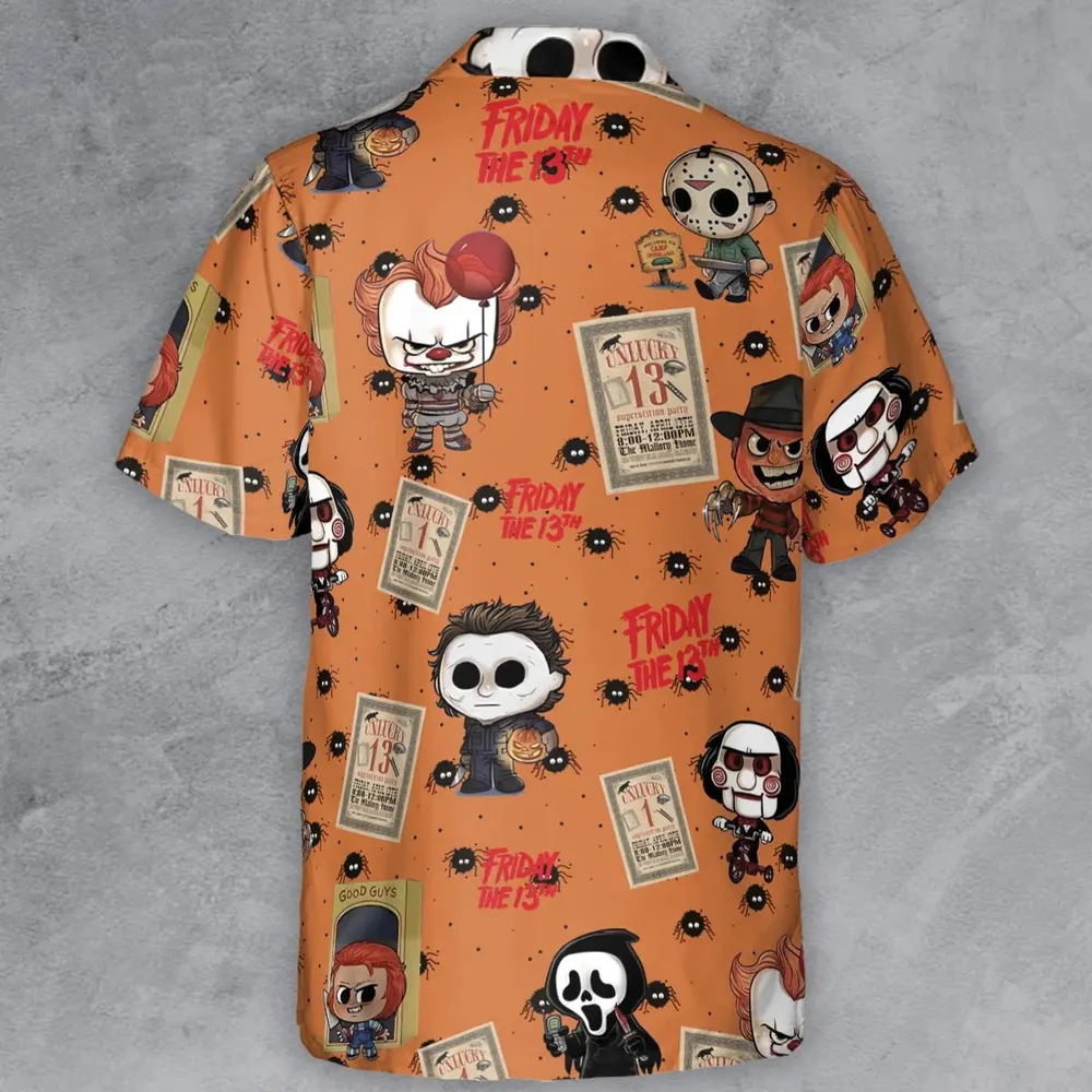 Chibi Horror Characters Button Down Shirt - 3